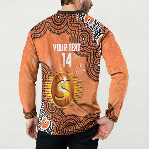 Perth Scorchers NAIDOC Week 2026 Custom Button Sweatshirt 50 Years Deadly Indigenous Art Glitter Effect