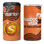 Perth Scorchers NAIDOC Week 2026 Custom 4 in 1 Can Cooler Tumbler 50 Years Deadly Indigenous Art Glitter Effect