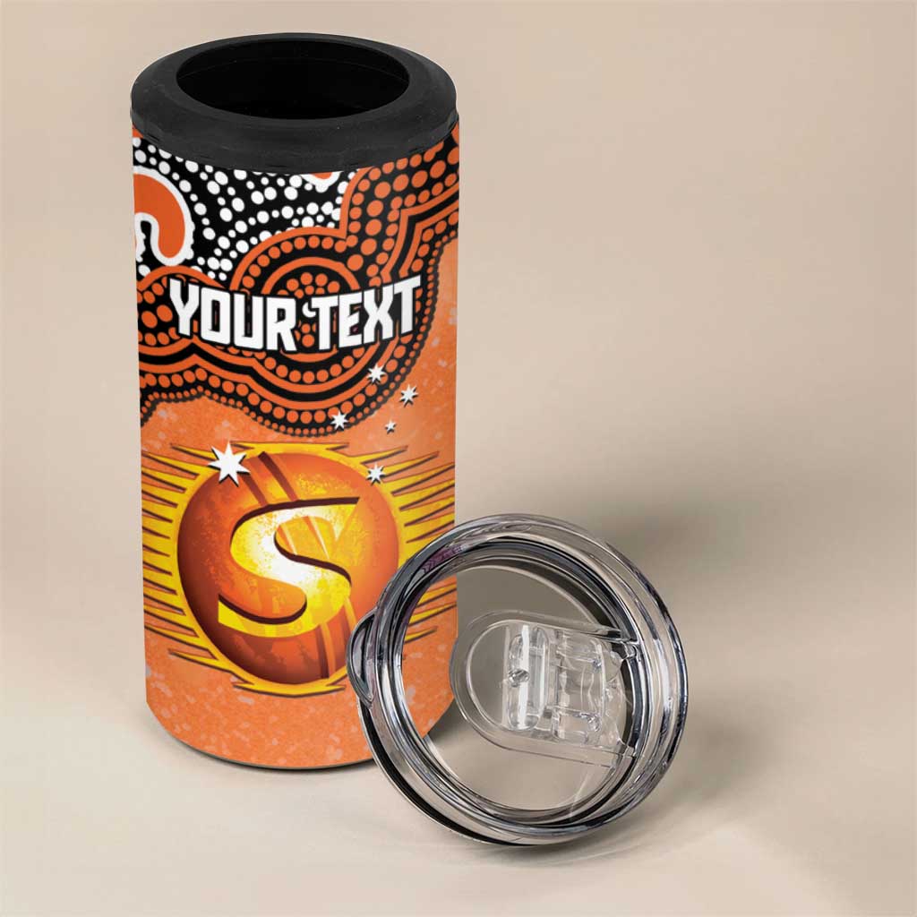 Perth Scorchers NAIDOC Week 2026 Custom 4 in 1 Can Cooler Tumbler 50 Years Deadly Indigenous Art Glitter Effect