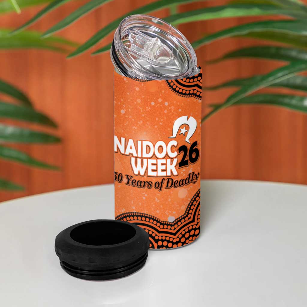 Perth Scorchers NAIDOC Week 2026 Custom 4 in 1 Can Cooler Tumbler 50 Years Deadly Indigenous Art Glitter Effect