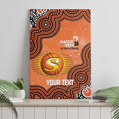 Perth Scorchers NAIDOC Week 2026 Custom Canvas Wall Art 50 Years Deadly Indigenous Art Glitter Effect