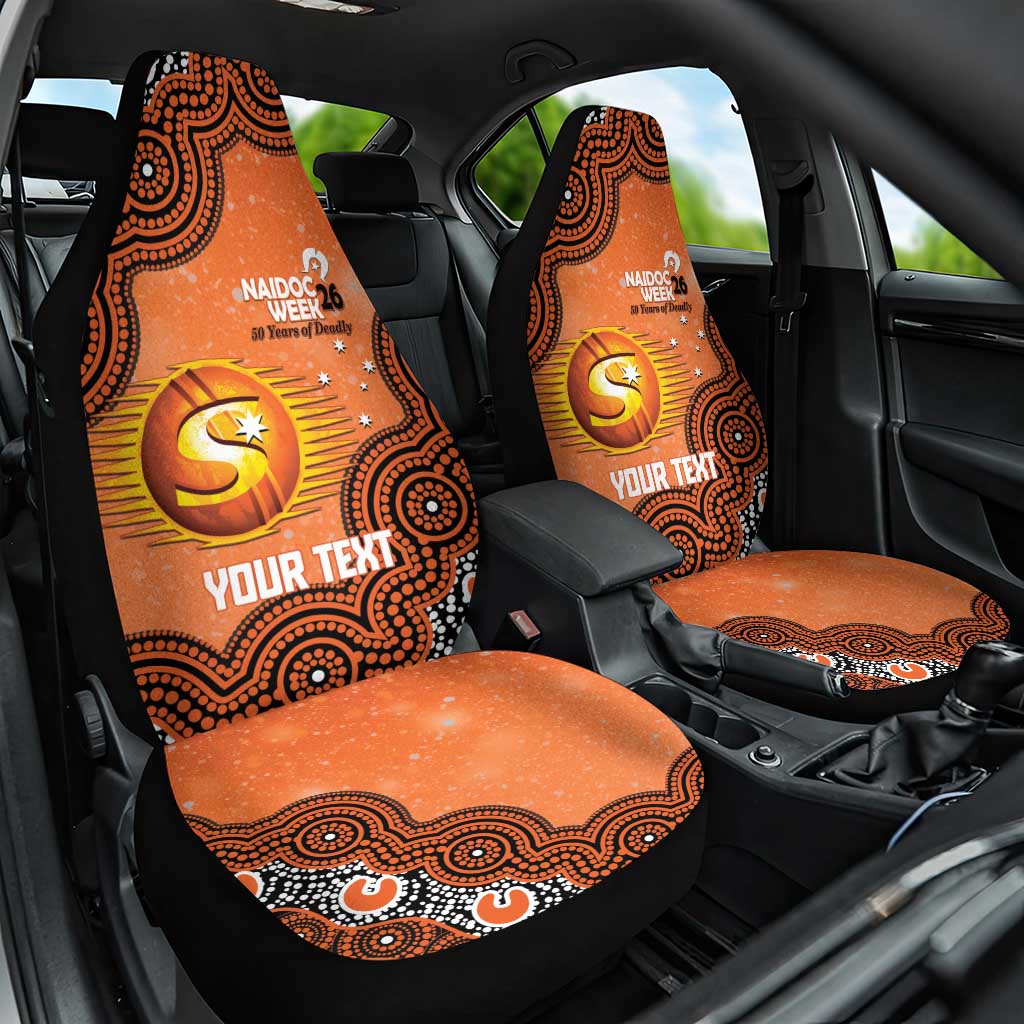 Perth Scorchers NAIDOC Week 2026 Custom Car Seat Cover 50 Years Deadly Indigenous Art Glitter Effect