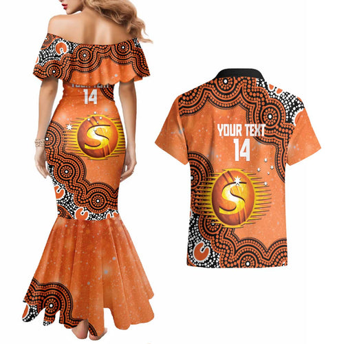 Perth Scorchers NAIDOC Week 2026 Custom Couples Matching Mermaid Dress and Hawaiian Shirt 50 Years Deadly Indigenous Art Glitter Effect