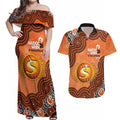 Perth Scorchers NAIDOC Week 2026 Custom Couples Matching Off Shoulder Maxi Dress and Hawaiian Shirt 50 Years Deadly Indigenous Art Glitter Effect