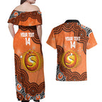 Perth Scorchers NAIDOC Week 2026 Custom Couples Matching Off Shoulder Maxi Dress and Hawaiian Shirt 50 Years Deadly Indigenous Art Glitter Effect
