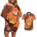 Perth Scorchers NAIDOC Week 2026 Custom Couples Matching Off Shoulder Short Dress and Hawaiian Shirt 50 Years Deadly Indigenous Art Glitter Effect