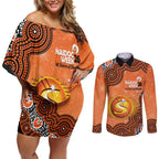 Perth Scorchers NAIDOC Week 2026 Custom Couples Matching Off Shoulder Short Dress and Long Sleeve Button Shirt 50 Years Deadly Indigenous Art Glitter Effect
