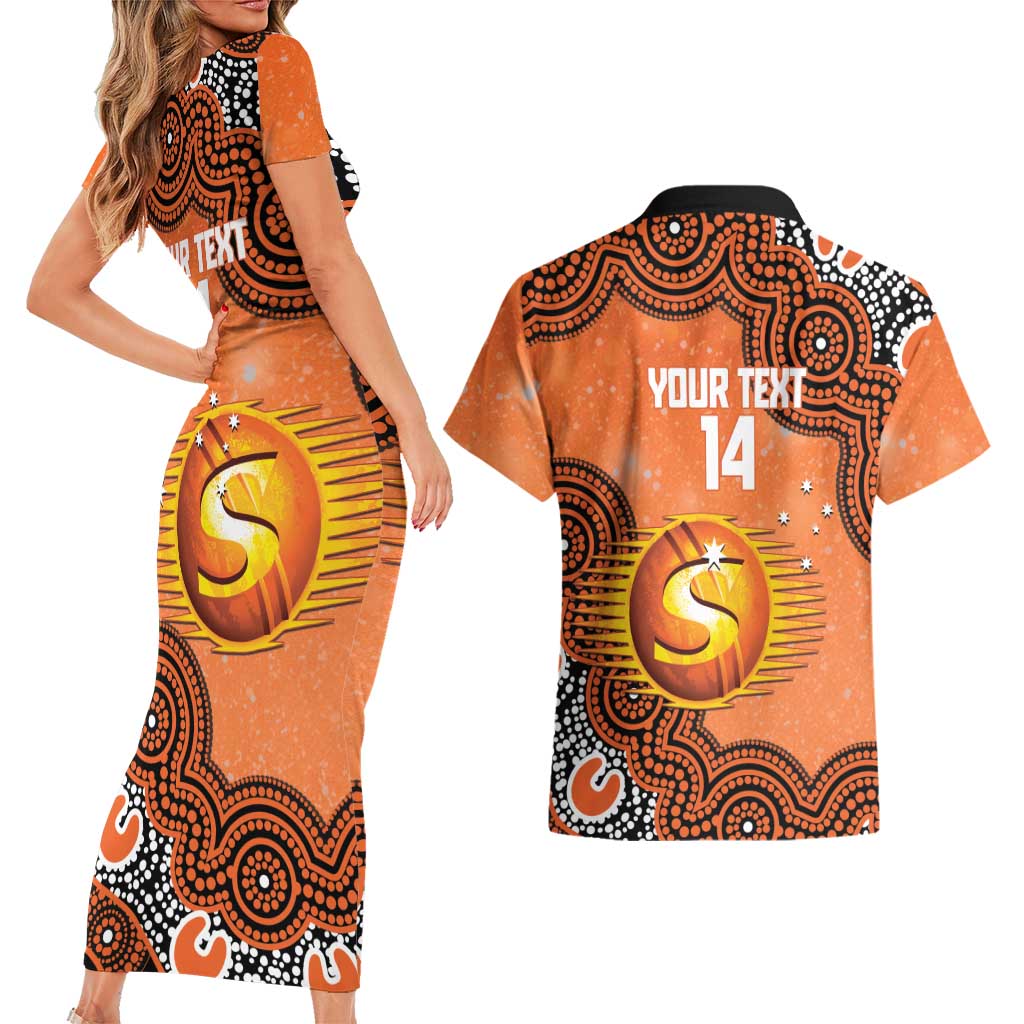 Perth Scorchers NAIDOC Week 2026 Custom Couples Matching Short Sleeve Bodycon Dress and Hawaiian Shirt 50 Years Deadly Indigenous Art Glitter Effect