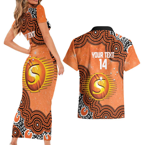 Perth Scorchers NAIDOC Week 2026 Custom Couples Matching Short Sleeve Bodycon Dress and Hawaiian Shirt 50 Years Deadly Indigenous Art Glitter Effect