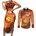 Perth Scorchers NAIDOC Week 2026 Custom Couples Matching Short Sleeve Bodycon Dress and Long Sleeve Button Shirt 50 Years Deadly Indigenous Art Glitter Effect