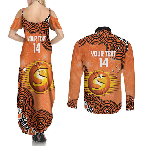 Perth Scorchers NAIDOC Week 2026 Custom Couples Matching Summer Maxi Dress and Long Sleeve Button Shirt 50 Years Deadly Indigenous Art Glitter Effect