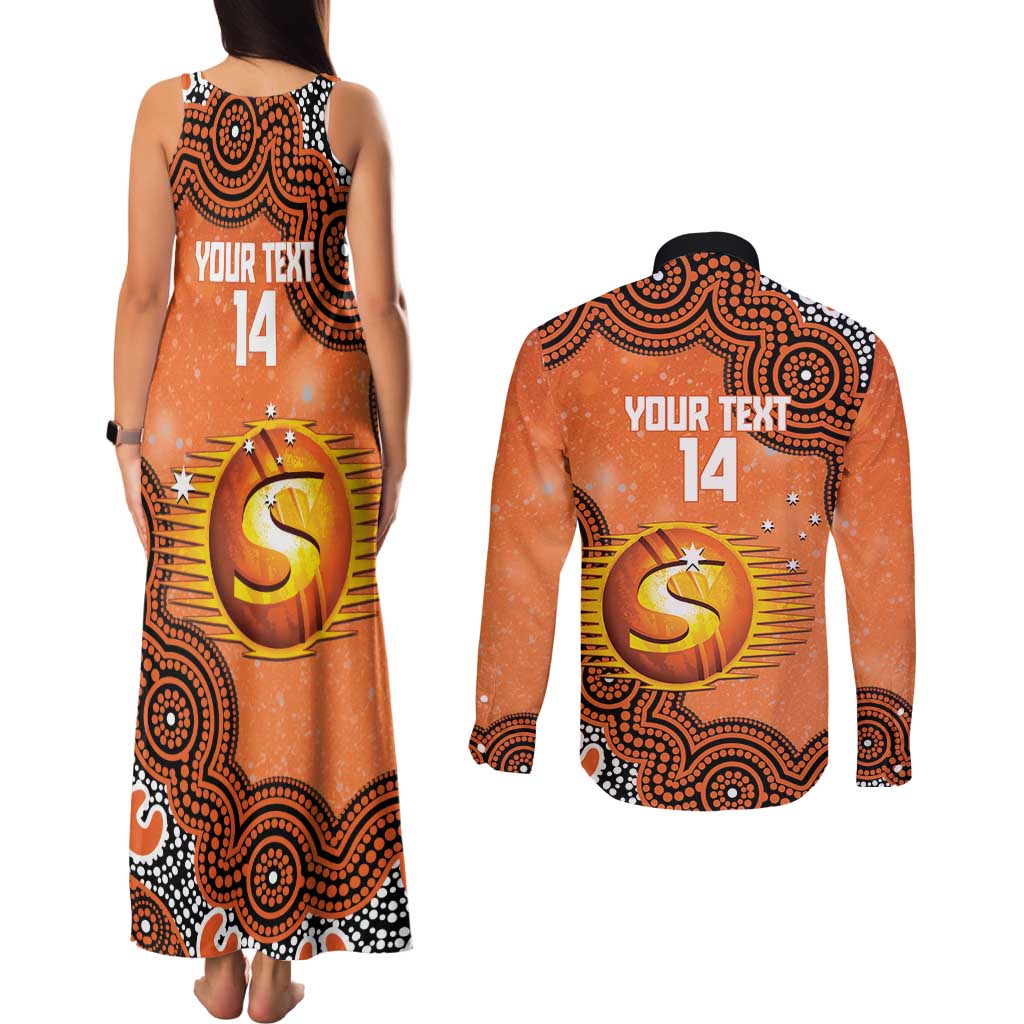 Perth Scorchers NAIDOC Week 2026 Custom Couples Matching Tank Maxi Dress and Long Sleeve Button Shirt 50 Years Deadly Indigenous Art Glitter Effect