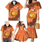Perth Scorchers NAIDOC Week 2026 Custom Family Matching Mermaid Dress and Hawaiian Shirt 50 Years Deadly Indigenous Art Glitter Effect