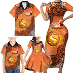 Perth Scorchers NAIDOC Week 2026 Custom Family Matching Short Sleeve Bodycon Dress and Hawaiian Shirt 50 Years Deadly Indigenous Art Glitter Effect
