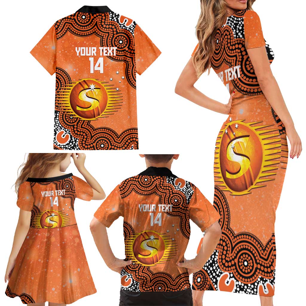Perth Scorchers NAIDOC Week 2026 Custom Family Matching Short Sleeve Bodycon Dress and Hawaiian Shirt 50 Years Deadly Indigenous Art Glitter Effect