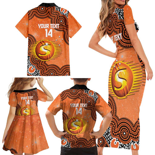 Perth Scorchers NAIDOC Week 2026 Custom Family Matching Short Sleeve Bodycon Dress and Hawaiian Shirt 50 Years Deadly Indigenous Art Glitter Effect