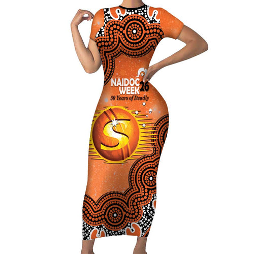 Perth Scorchers NAIDOC Week 2026 Custom Family Matching Short Sleeve Bodycon Dress and Hawaiian Shirt 50 Years Deadly Indigenous Art Glitter Effect