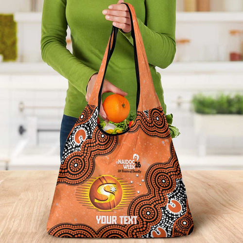 Perth Scorchers NAIDOC Week 2026 Custom Grocery Bag 50 Years Deadly Indigenous Art Glitter Effect