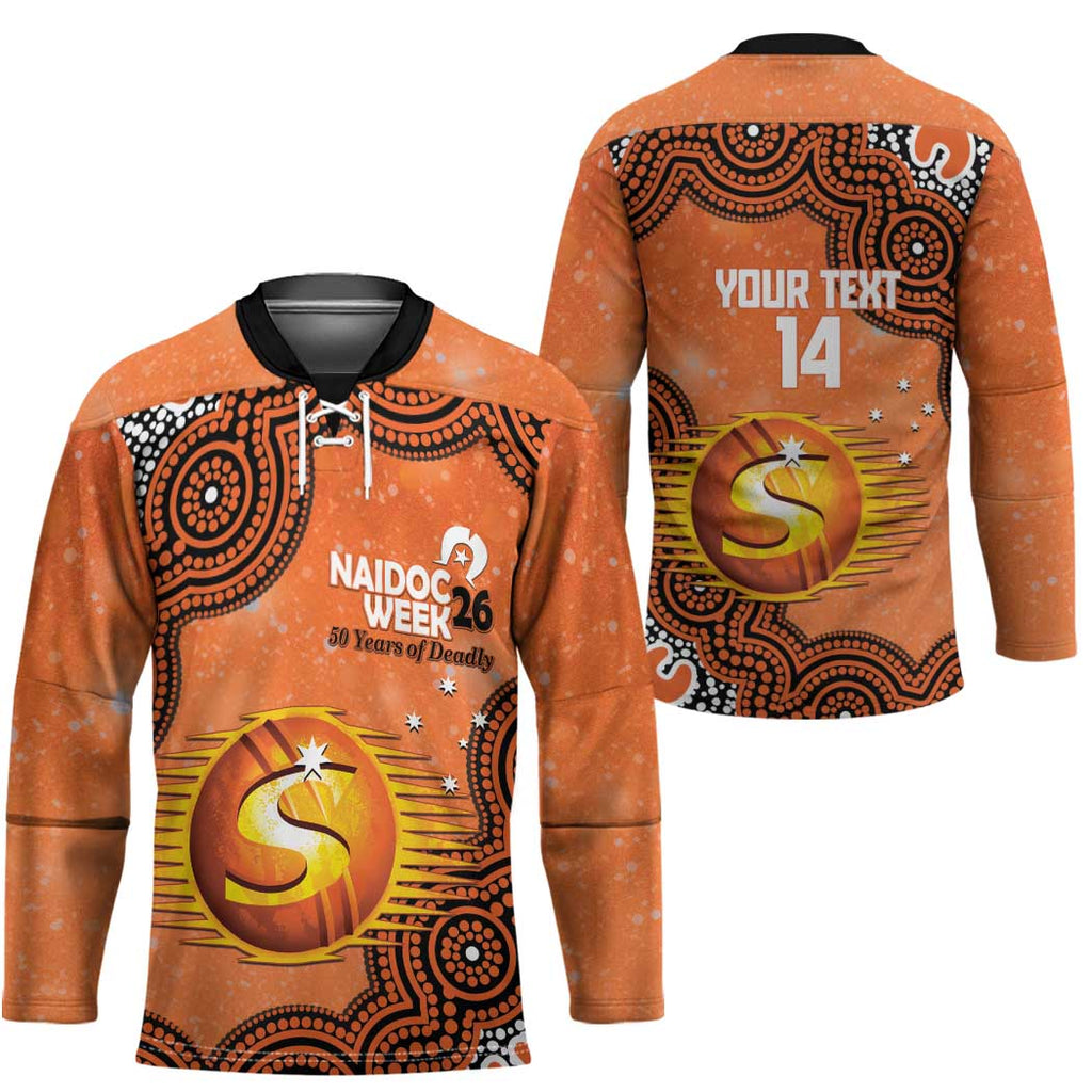 Perth Scorchers NAIDOC Week 2026 Custom Hockey Jersey 50 Years Deadly Indigenous Art Glitter Effect