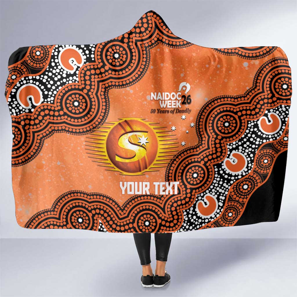 Perth Scorchers NAIDOC Week 2026 Custom Hooded Blanket 50 Years Deadly Indigenous Art Glitter Effect
