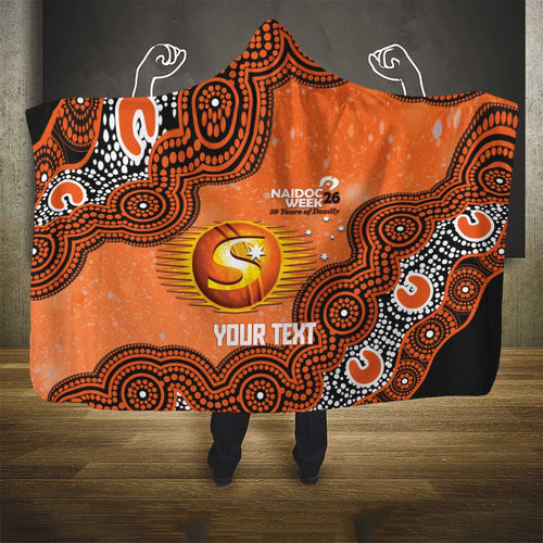 Perth Scorchers NAIDOC Week 2026 Custom Hooded Blanket 50 Years Deadly Indigenous Art Glitter Effect