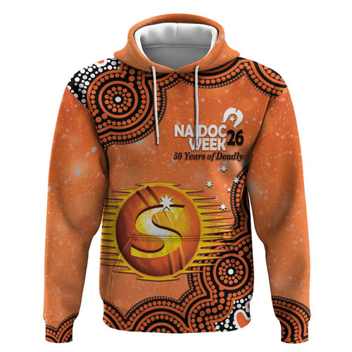 Perth Scorchers NAIDOC Week 2026 Custom Hoodie 50 Years Deadly Indigenous Art Glitter Effect
