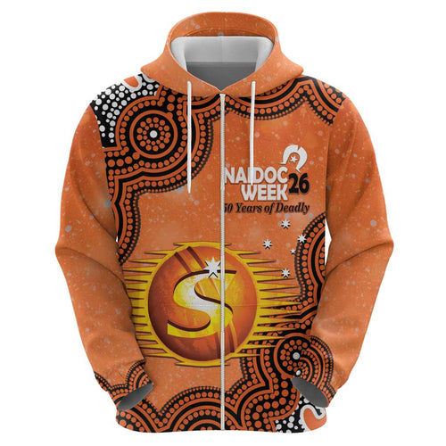 Perth Scorchers NAIDOC Week 2026 Custom Hoodie 50 Years Deadly Indigenous Art Glitter Effect