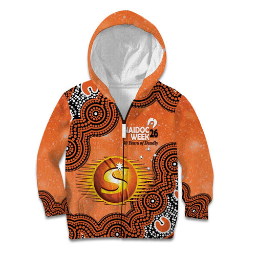 Perth Scorchers NAIDOC Week 2026 Custom Kid Hoodie 50 Years Deadly Indigenous Art Glitter Effect