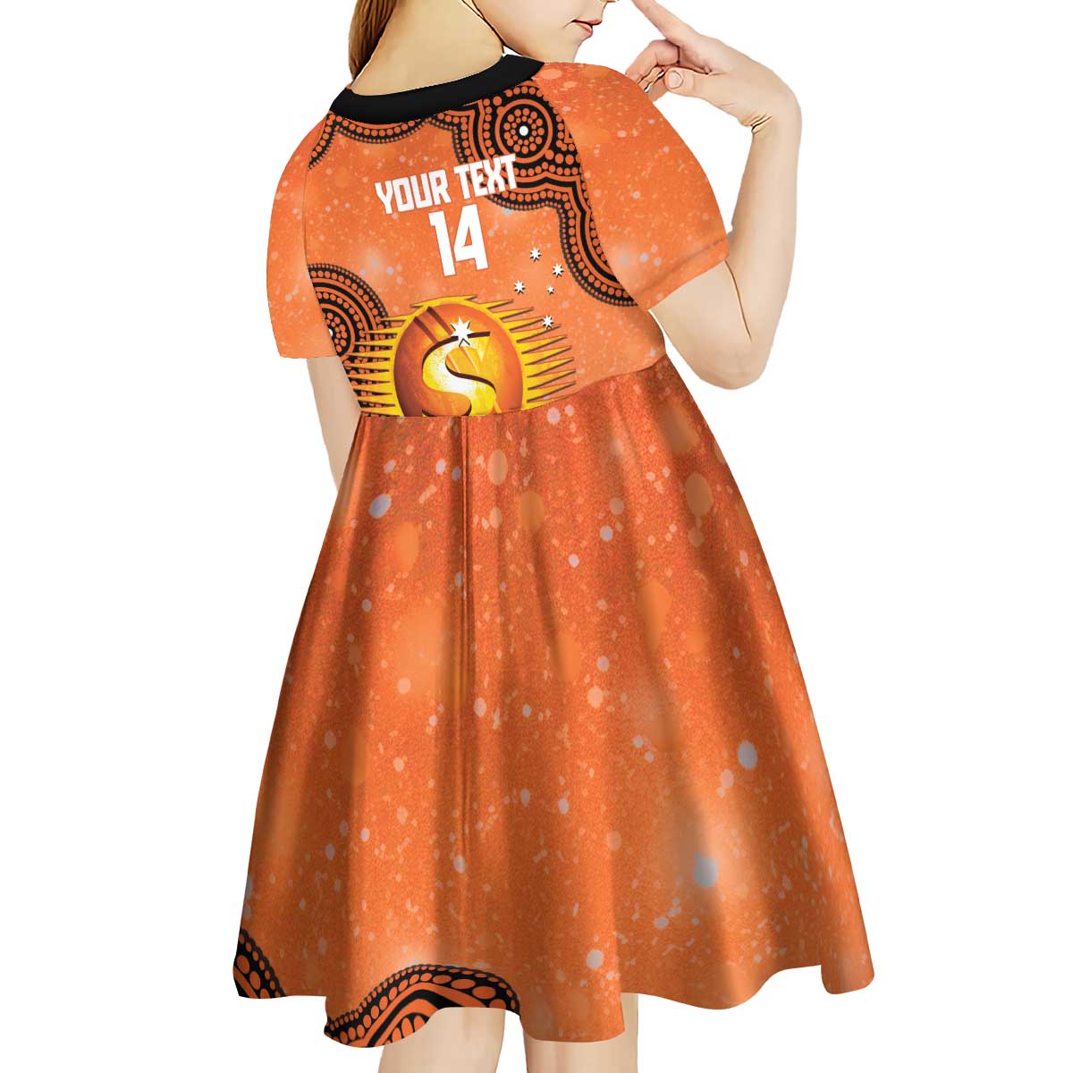 Perth Scorchers NAIDOC Week 2026 Custom Kid Short Sleeve Dress 50 Years Deadly Indigenous Art Glitter Effect