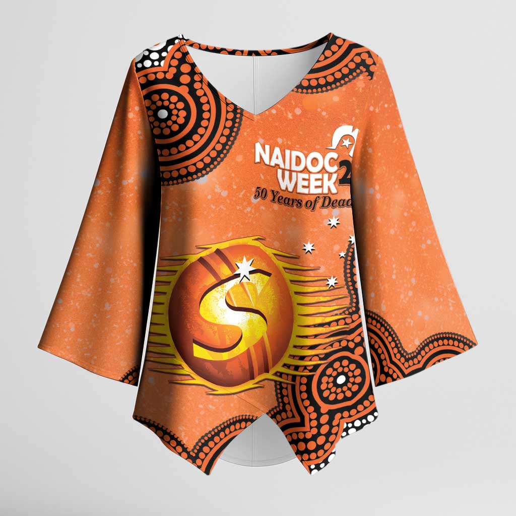 Perth Scorchers NAIDOC Week 2026 Custom Kimono Sleeve Blouse 50 Years Deadly Indigenous Art Glitter Effect
