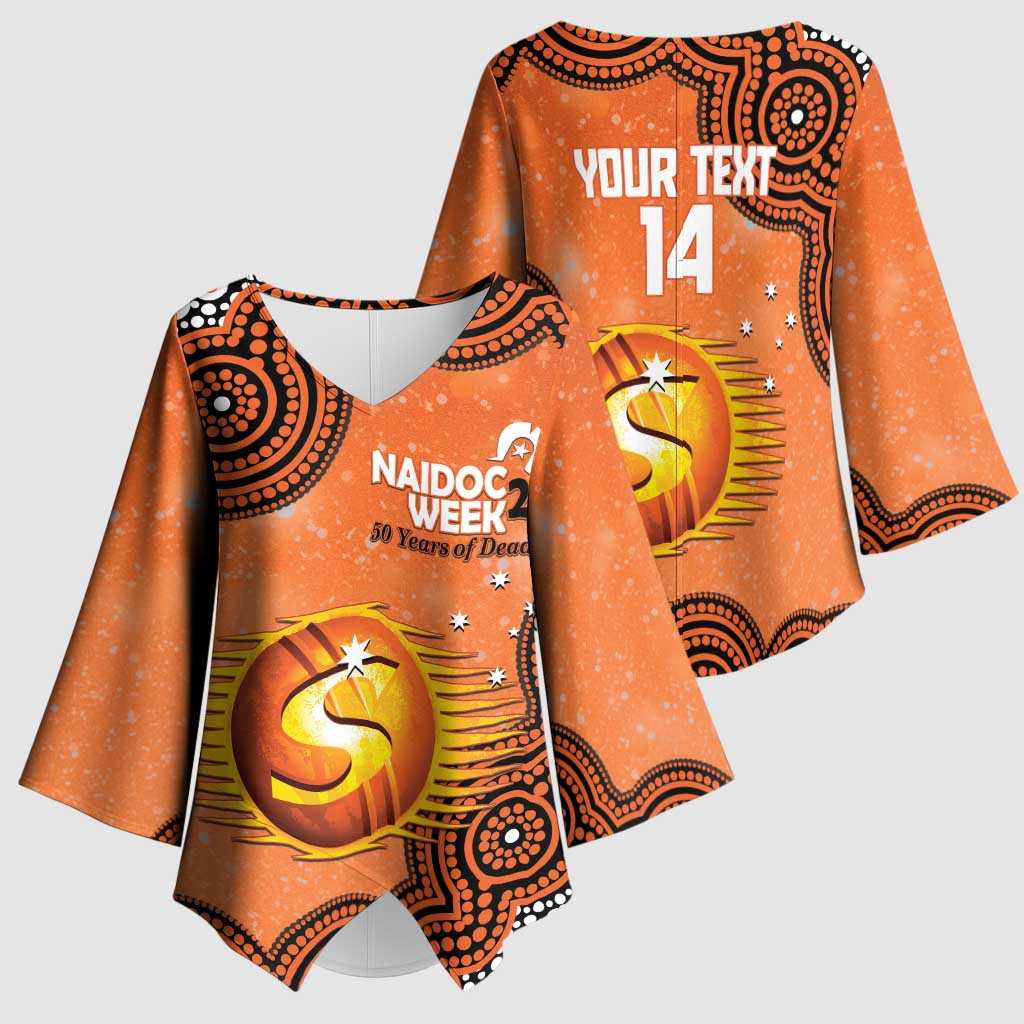 Perth Scorchers NAIDOC Week 2026 Custom Kimono Sleeve Blouse 50 Years Deadly Indigenous Art Glitter Effect