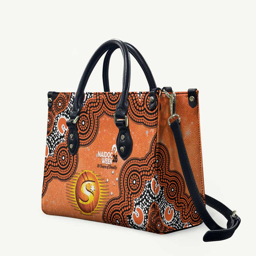Perth Scorchers NAIDOC Week 2026 Custom Leather Bag 50 Years Deadly Indigenous Art Glitter Effect