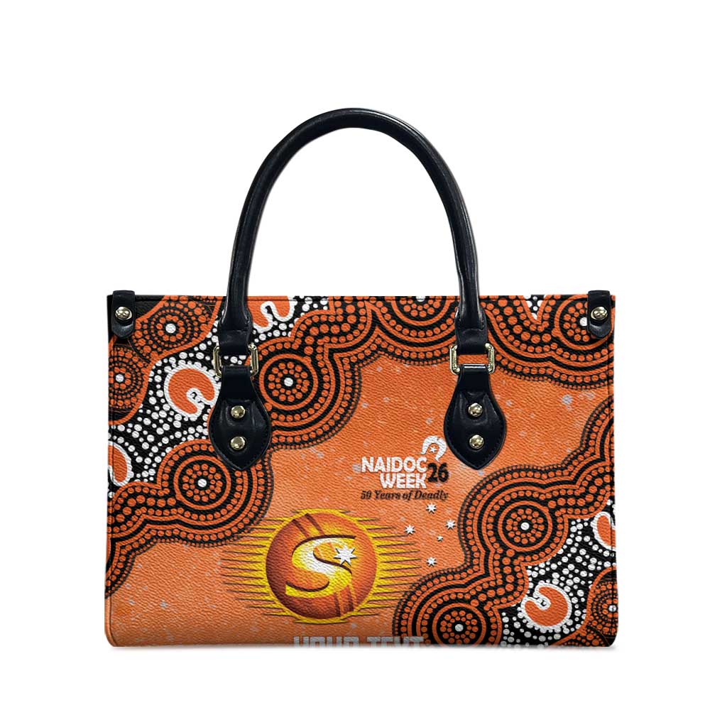 Perth Scorchers NAIDOC Week 2026 Custom Leather Bag 50 Years Deadly Indigenous Art Glitter Effect