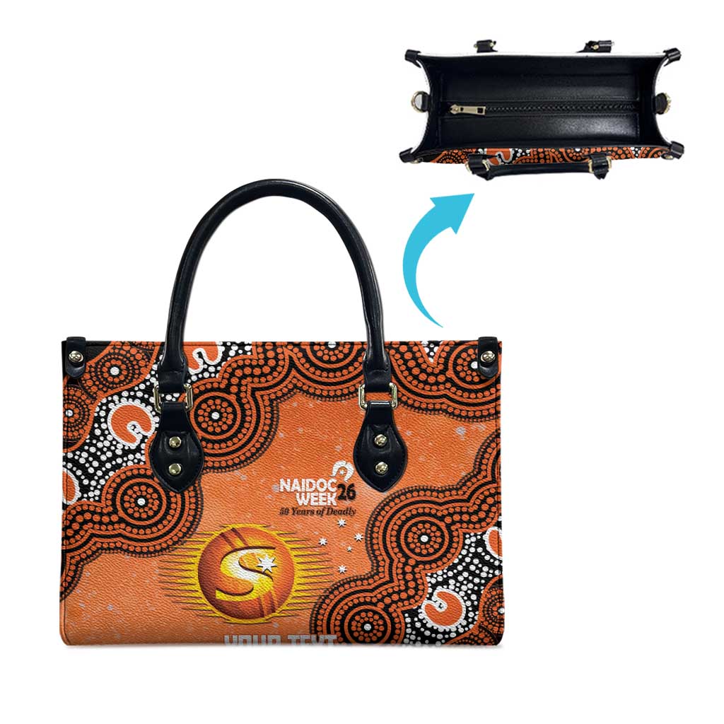 Perth Scorchers NAIDOC Week 2026 Custom Leather Bag 50 Years Deadly Indigenous Art Glitter Effect