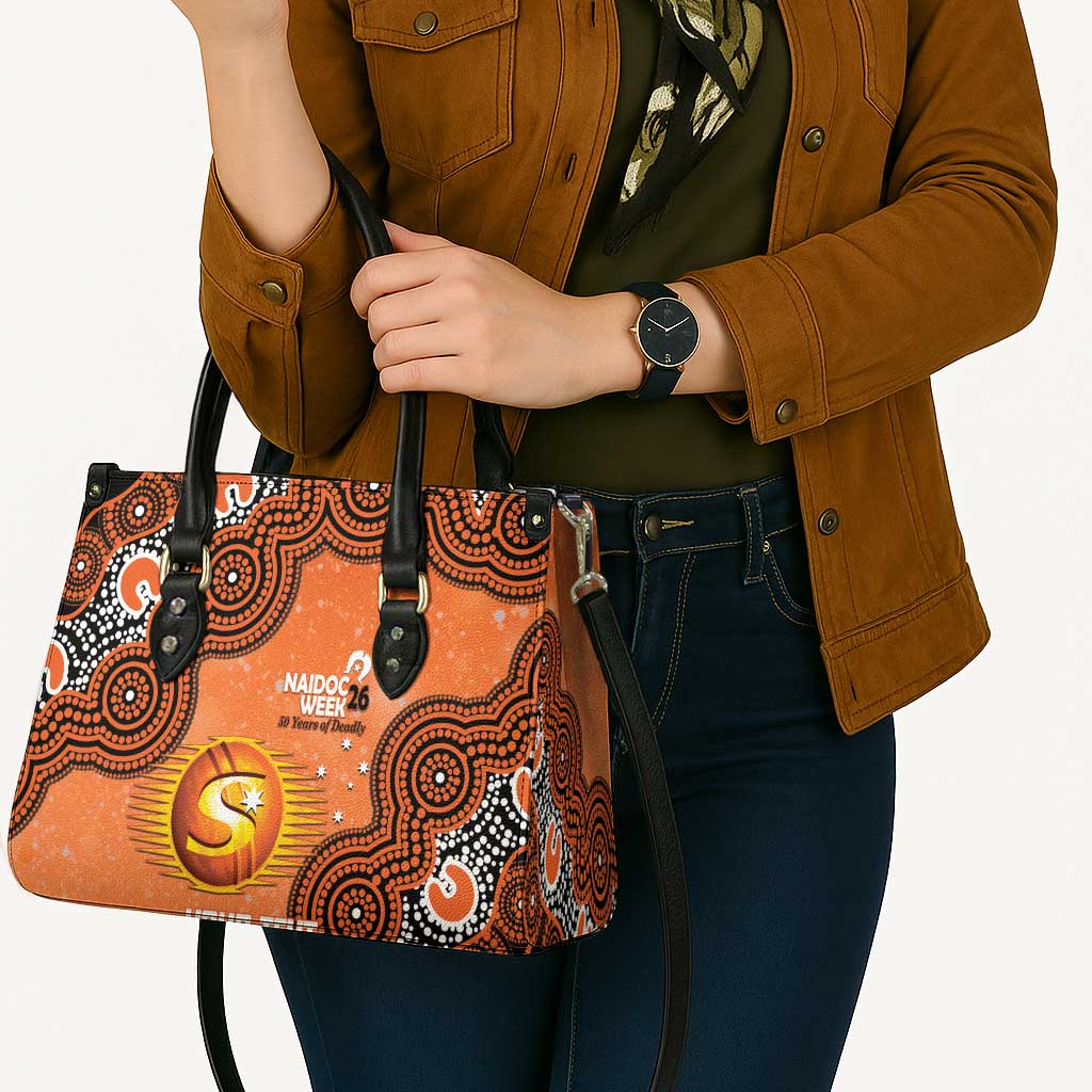 Perth Scorchers NAIDOC Week 2026 Custom Leather Bag 50 Years Deadly Indigenous Art Glitter Effect