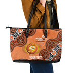 Perth Scorchers NAIDOC Week 2026 Custom Leather Tote Bag 50 Years Deadly Indigenous Art Glitter Effect