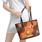 Perth Scorchers NAIDOC Week 2026 Custom Leather Tote Bag 50 Years Deadly Indigenous Art Glitter Effect