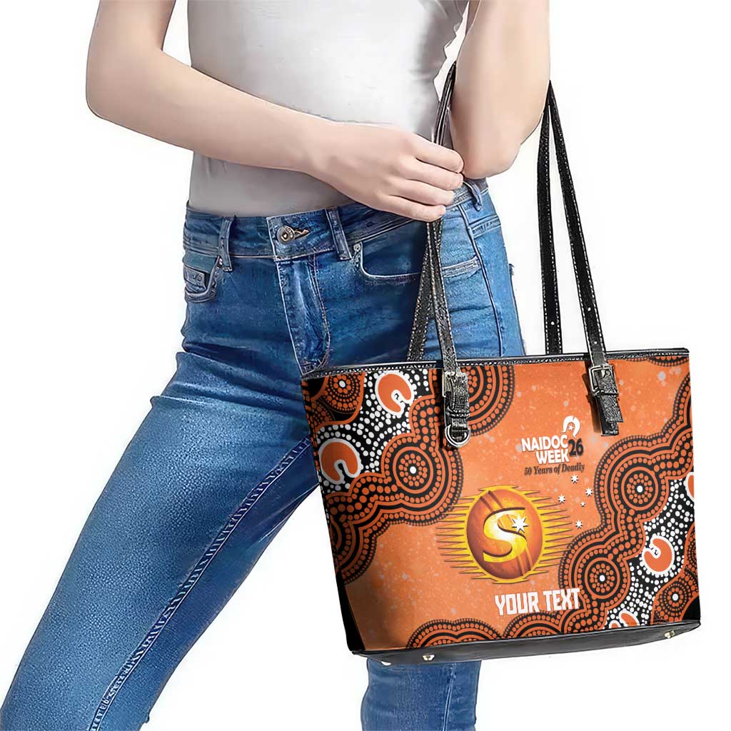 Perth Scorchers NAIDOC Week 2026 Custom Leather Tote Bag 50 Years Deadly Indigenous Art Glitter Effect