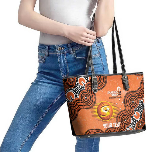 Perth Scorchers NAIDOC Week 2026 Custom Leather Tote Bag 50 Years Deadly Indigenous Art Glitter Effect