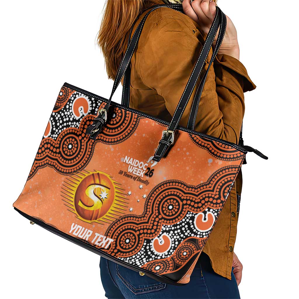 Perth Scorchers NAIDOC Week 2026 Custom Leather Tote Bag 50 Years Deadly Indigenous Art Glitter Effect