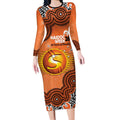 Perth Scorchers NAIDOC Week 2026 Custom Long Sleeve Bodycon Dress 50 Years Deadly Indigenous Art Glitter Effect