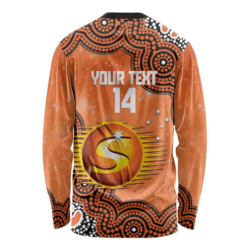 Perth Scorchers NAIDOC Week 2026 Custom Long Sleeve Shirt 50 Years Deadly Indigenous Art Glitter Effect