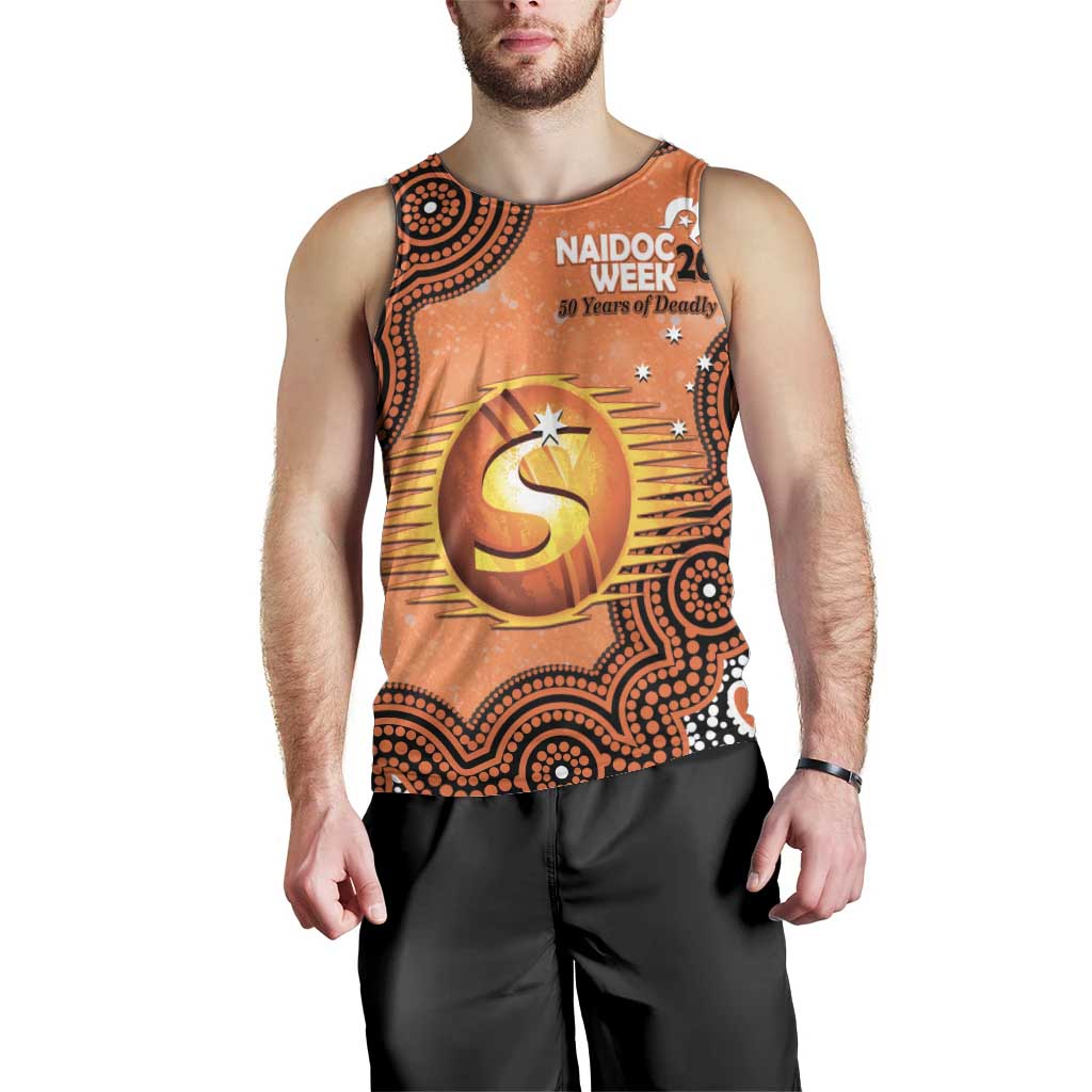 Perth Scorchers NAIDOC Week 2026 Custom Men Tank Top 50 Years Deadly Indigenous Art Glitter Effect