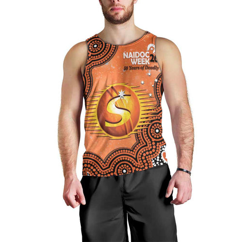 Perth Scorchers NAIDOC Week 2026 Custom Men Tank Top 50 Years Deadly Indigenous Art Glitter Effect