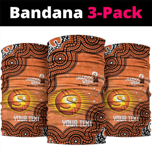 Perth Scorchers NAIDOC Week 2026 Custom Neck Gaiter 50 Years Deadly Indigenous Art Glitter Effect