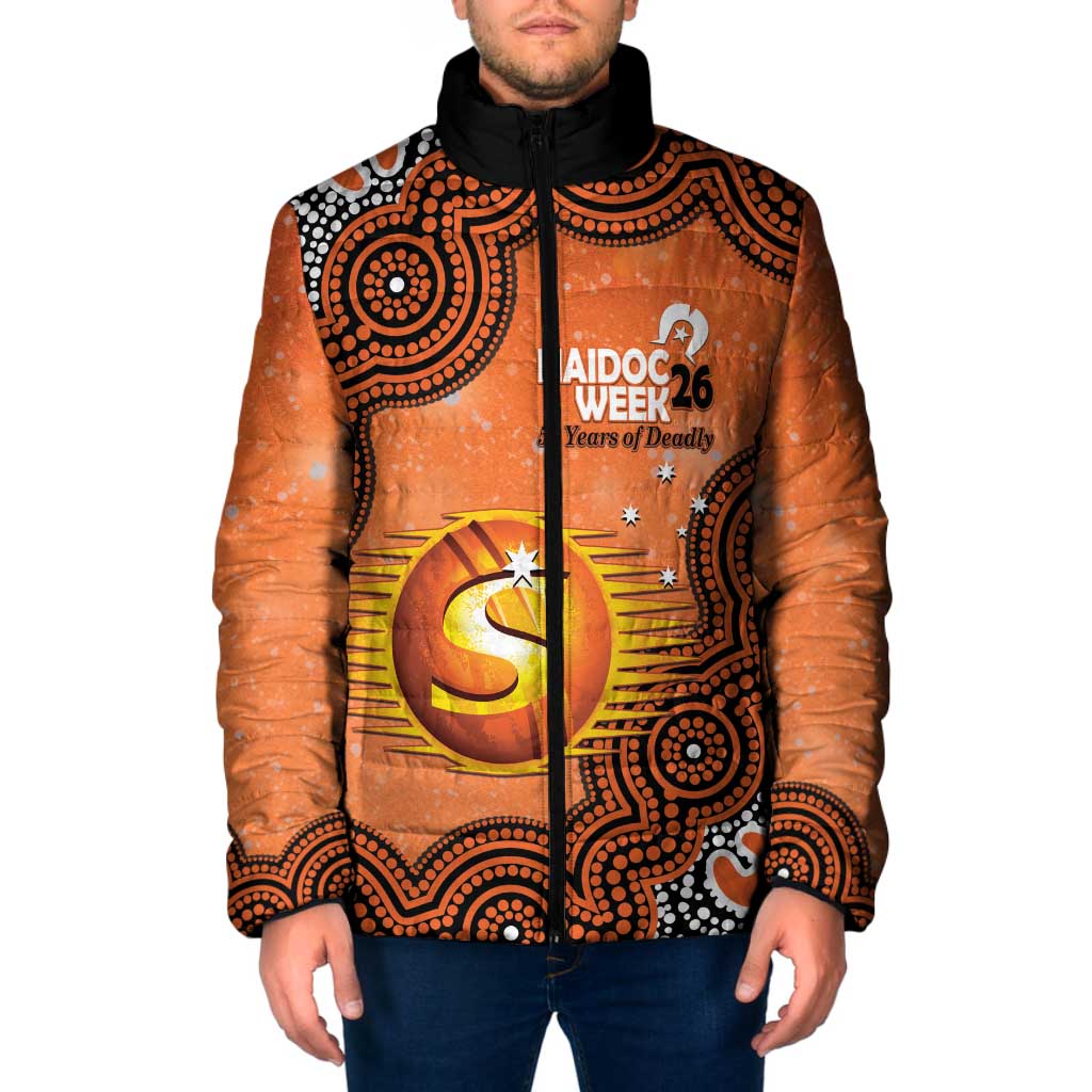 Perth Scorchers NAIDOC Week 2026 Custom Padded Jacket 50 Years Deadly Indigenous Art Glitter Effect