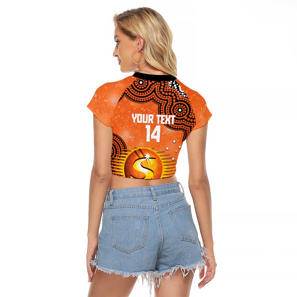 Perth Scorchers NAIDOC Week 2026 Custom Raglan Cropped T Shirt 50 Years Deadly Indigenous Art Glitter Effect