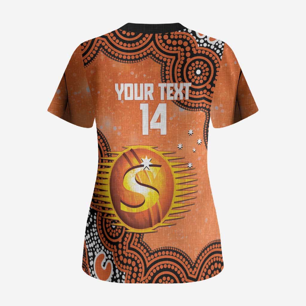 Perth Scorchers NAIDOC Week 2026 Custom Scrub Top 50 Years Deadly Indigenous Art Glitter Effect