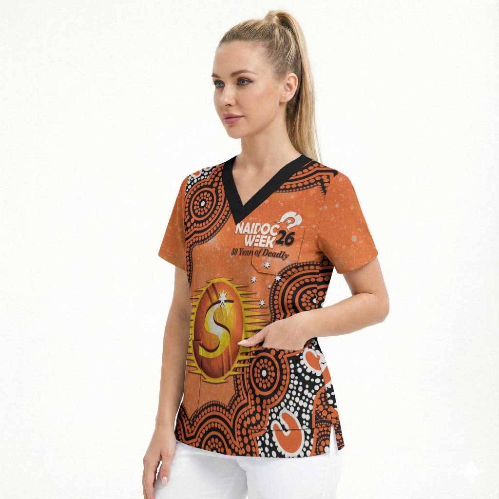 Perth Scorchers NAIDOC Week 2026 Custom Scrub Top 50 Years Deadly Indigenous Art Glitter Effect