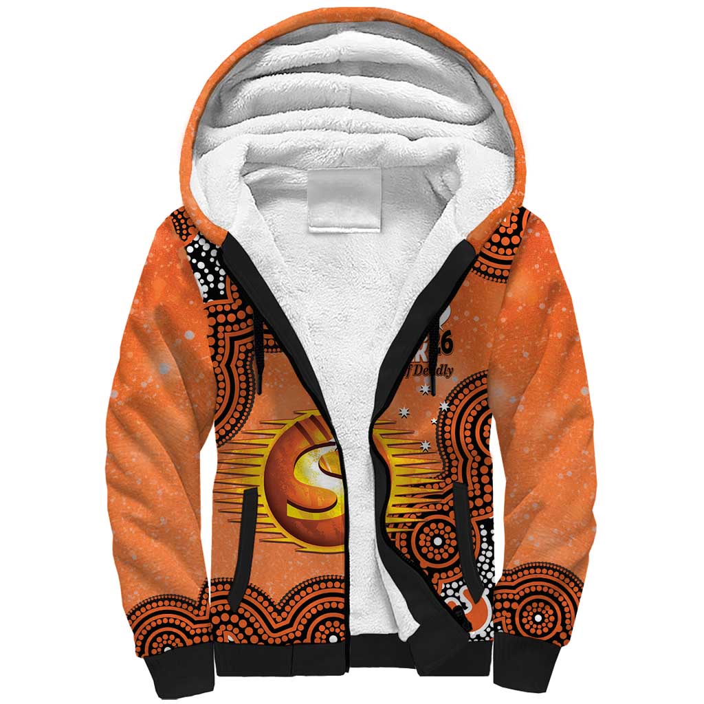 Perth Scorchers NAIDOC Week 2026 Custom Sherpa Hoodie 50 Years Deadly Indigenous Art Glitter Effect